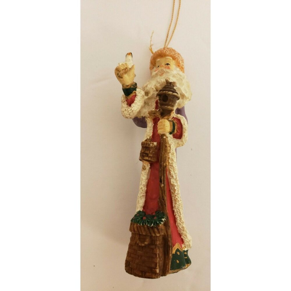 Christmas Ornament "Santa with a Purple Coat" Plastic 1990s (OR125) Unbranded